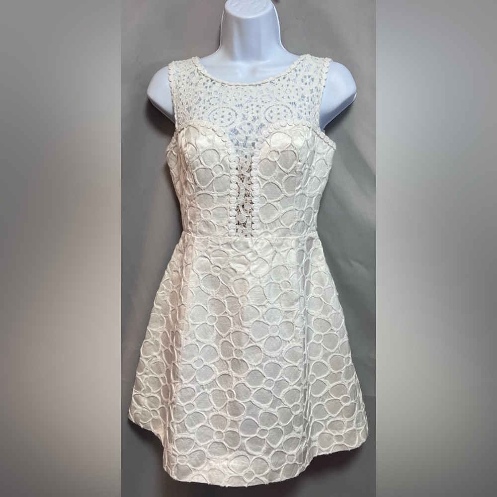 Lilly Pulitzer Women’s Resort White Cotton Lace‎  Dress Size 0